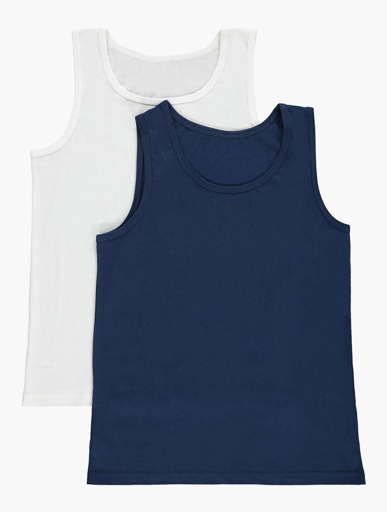 MyRunway Shop Woolworths Navy Sleeveless Cotton Vests 2 Pack for Kids